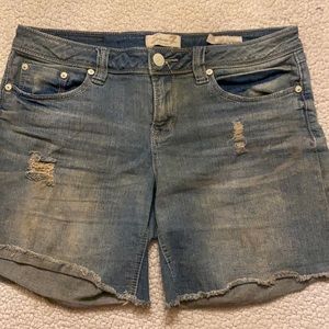 Seven7 Distressed Jean Cutoffs size 10 Stretch Denim